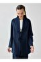 Tie-Detail Tunic & Trousers Double Linen Set - Navy Blue - - 7