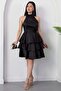 Halter Neck Layered Satin Dress Drp565 - 6