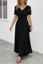 Women's Short Sleeve V-Neck Long Janjan Dress