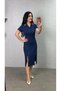 Women's Polo Collar Double Slit Detail Modal Fabric Midi Length Dress - 5
