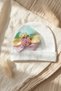 White Color 100% Cotton Bowknot Baby Girl Beanie - Stylish Baby Hat with Pineapple Figure and Colorful Ribbon Detail - 5