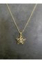 Women's Steel White - Black Enamel Starfish Pendant with Zircon Stone Gold Chain Necklace Jewelry - 8