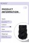 4Pcs Clip in Wavy Hair Extensions Invisible Adjustable Long Synthetic Heat Resistant Hairpieces for Women Girls (55cm,Black) - 3