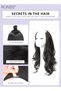 V-Shaped Layered Curly Hair Extension One Piece Wig with 4 Clips Heat Resistant Synthetic Hairpiece for Women Girls (55cm,Brown Black) - 4