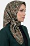 قميص نسائي مطرز بنقشة زهور باللون الأخضر الفاتح والبرتقالي