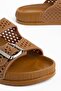 Wilie Women's Tan Rubber Double Buckle Poly Sole Slippers - 3