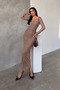 Tulle Fabric Drawstring Detailed Pencil Dress - Vi̇zon - 2