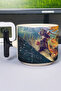 كوب سيراميك فاخر مطبوع عليه The Witcher 3 (قطعة واحدة) على شكل حرف T بمقبض أسود خاص V2T