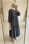 Women's Poplin Hijab Dress – Layered Loose Summer Dress - 4