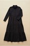 Black Women's 100% Cotton Muslin Fabric Dress Buttoned Shirt Collar Long Hijab Dress Anti-Sweat Summer Dress - 8