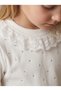 Girl's Stoned Lace Collar Long Sleeve Badi, Ages 2-5 - 6