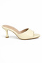 Liora Wide Single Strap Oval Toe Goblet Heeled Stylish Women's Slippers - Butter Yellow - 2