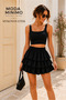Women's Wrap Skirt Mini Short Summer Mykonos Black and White or 2-Piece Skirt - 3