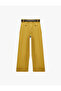 High Waist Double Wide Leg Linen Blend Trousers with Belt Detail - 4