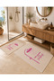 Pink Shower Themed Patterned Bath Mat with Velvet Dot Base - 7