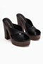 Jemina Black Platform Heeled Women's Slippers - 4