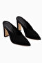 Betti Black Satin Closed-Front Pointed-Toe Women's Heeled Slippers - 3