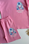 Girls' Stitch Printed Summer T-Shirt and Shorts Set Pink - 5