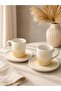 Palmira Yellow Pattern 2-Person Coffee Cup Set Porcelain 4 Pieces