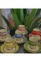 Nurancamix Porcelain Painting 6-Piece Cup and 6-Piece Turkish Delight Bowl Set - 3