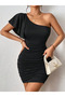 Simple Elegance Women's Thick Strap Sandy Dress with Drawstring Detail