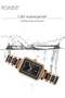 Women's Ceramic Strap Quartz Watch Rectangle Black Dial Rhinestone Decoration Waterproof Simple Stylish Analog Wristwatch Gift for Ladies - 6