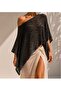 Madonna Collar Transparent Knitwear Pareo Poncho - 2