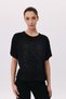 Seahorse Stone Detailed Shiny Kupra and Mesh Detailed T-Shirt - 2