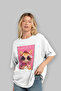 For the Love of Cats 5 Front Cat Printed White Oversize T-Shirt 100% Cotton Unisex Cat Lover Premium Design - 4