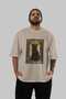 For the Love of Cats 84 Front Cat Printed Beige Oversize T-Shirt 100% Cotton Unisex Cat Lover Premium Design - 5