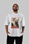 For the Sake of Cat Love 126 Front Cat Printed White Oversize T-Shirt 100% Cotton Unisex Cat Lover Premium Design - 6
