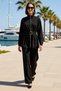 Women's Plus Size Long Sleeve Zippered Belt Detailed Relaxed Cut Knitted Tunic Set Casual Modern