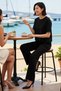Women's Plus Size Relaxed Cut Short Sleeve Crew Neck Ribbed Knit Set Comfortable Casual Modern Stylish - 3