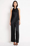 Women's Degaje Collar Sleeveless Satin Woven Long Suit Wide Leg Straight Pattern Party Combinations Daily Casual - 4