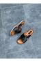 Black Leather Pin-Studded Women's Casual Slippers - 3