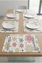 Christmas Plate Mat Set of 6 American Style Service Set Stain Resistant Waterproof Snowflake Patterned - 2