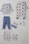 Baby Boy Hospital Release Pack of 8, Cool Puppies Patterned, 0-3 Months, White - 2