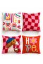 Colorful Rainbows Patterned 4-Piece Throw Pillow Cover Set - 3