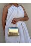 Women's Gold Leather Evening Dress Bag - 4