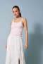 Tulle Collar Detail Tank Top Pink - 3