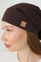 Women's Dark Brown, Rope Detailed Special Design 4 Season Hat Beanie Buff - Ultra Soft Natural Combed Cotton - 7