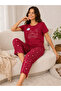 52806-26 Women's 100% Cotton Short-Sleeved Long Pants Pajamas Set Vegetable Pattern Home Wear - 4