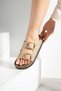 New Season Summer Women's Double Buckle Thick Sole Wide Buckle Slippers - 4