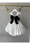 Girl's White and Black Big Bow Balloon Skirt Fluffy Evening Dress - 3