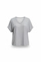 V-Neck Textured Relaxed Fit Shiny T-Shirt - 8