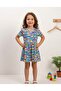 3 Pieces Girl's Printed Short Sleeve Dress - 3