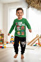 Boy's Paw Oil Printed Thin Tracksuit Set Green