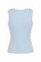 Metal Bead Embellished Blouse Blue - 3