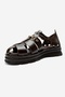 Riela Brown Genuine Leather Buckle Women's Sandals - 6