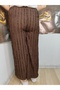 Women's Black Elastic Waist, High Waist, Loose Cut, Wide Leg Trousers 36-46 Size - 7